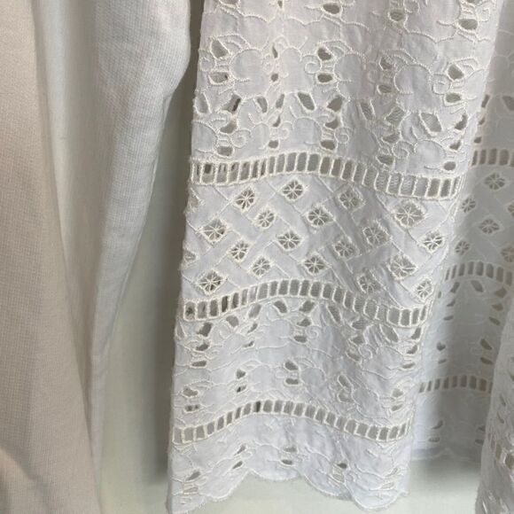 J. Crew Back Eyelet White Sweatshirt - Picture 6 of 8